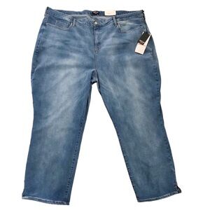 NYDJ Slim Straight Ankle Jeans Curves 360 Biscayne Light Wash Plus Size 28 NWT